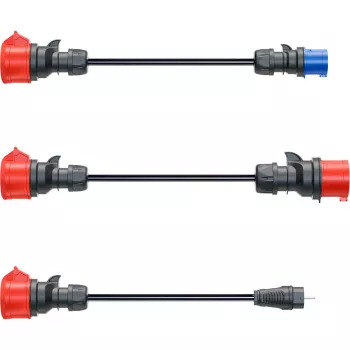 go-e Set adattatori per Gemini flex 11 kW, set da 3 pezzi (nero, 30 cm)