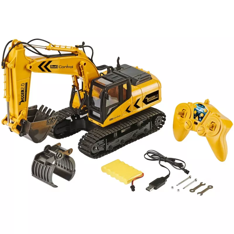 Revell Digger 2.0 - escavatore - motore elettrico - 1:16 - Ready-to-Run (RTR) - nero - giallo - Digger 2.0 (24924)