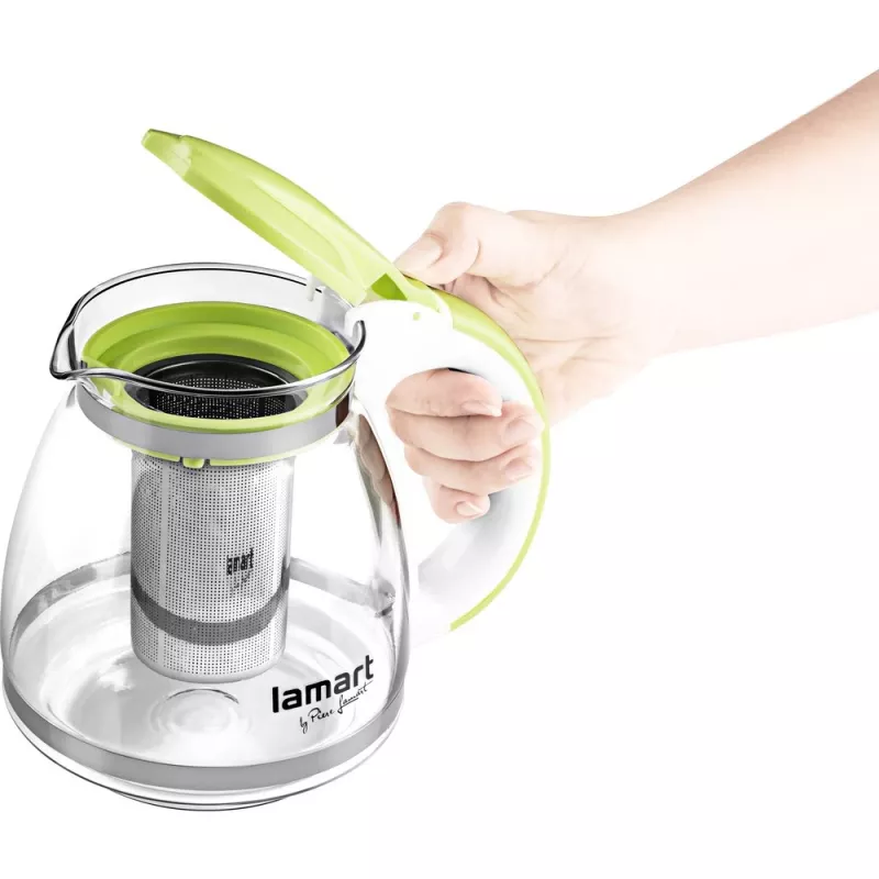 Caraffa in vetro Lamart LT7028 verde trasparente 13 cm diametro 155 mm altezza