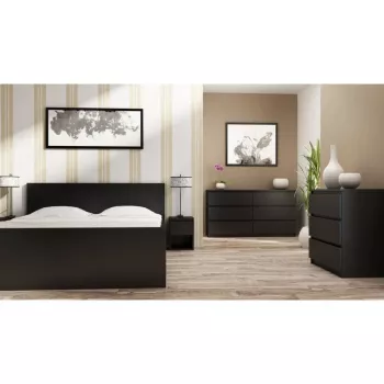 Comò Top e Shop M3 CZERŃ — 3 cassetti, truciolare, 700×400×770 mm, nero