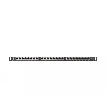 Patch panel LANBERG PPS5-0024-B 24 porte CAT5e, metallo, 0,5 U, 445×99×22,3 mm, nero
