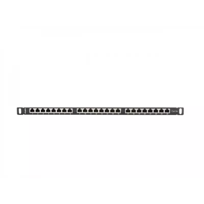 Patch panel LANBERG PPS5-0024-B 24 porte CAT5e, metallo, 0,5 U, 445×99×22,3 mm, nero