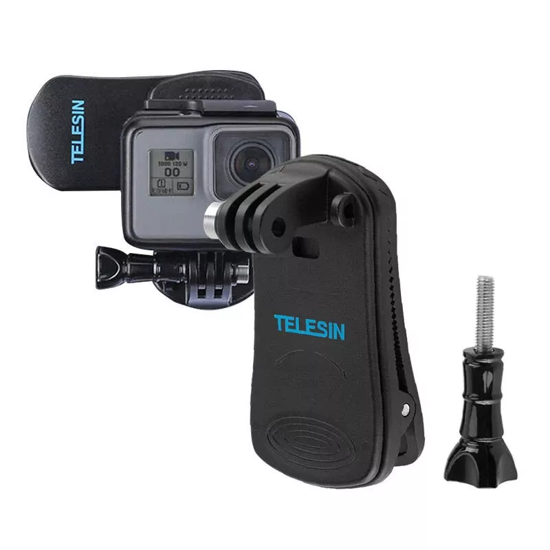 Supporto per zaino Telesin GP-JFM-003 per action camera, supporto universale compatibile per cinghie e borse