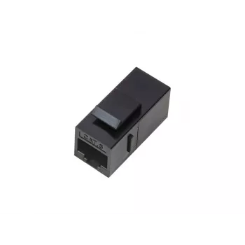 Connettore femmina RJ45 per cavi A-LAN WTM19, protezione in plastica dritta, nero, scarico di trazione