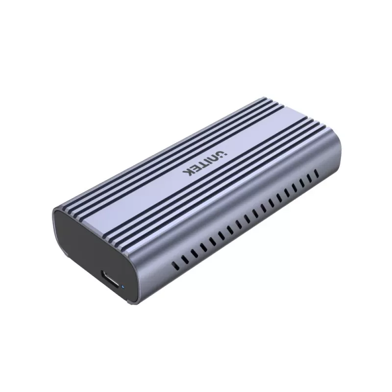 Case per SSD Unitek SolidForce Reefer grigio – M.2 NVMe PCIe, USB‑C 10 Gbit/s, alluminio, 1 unità