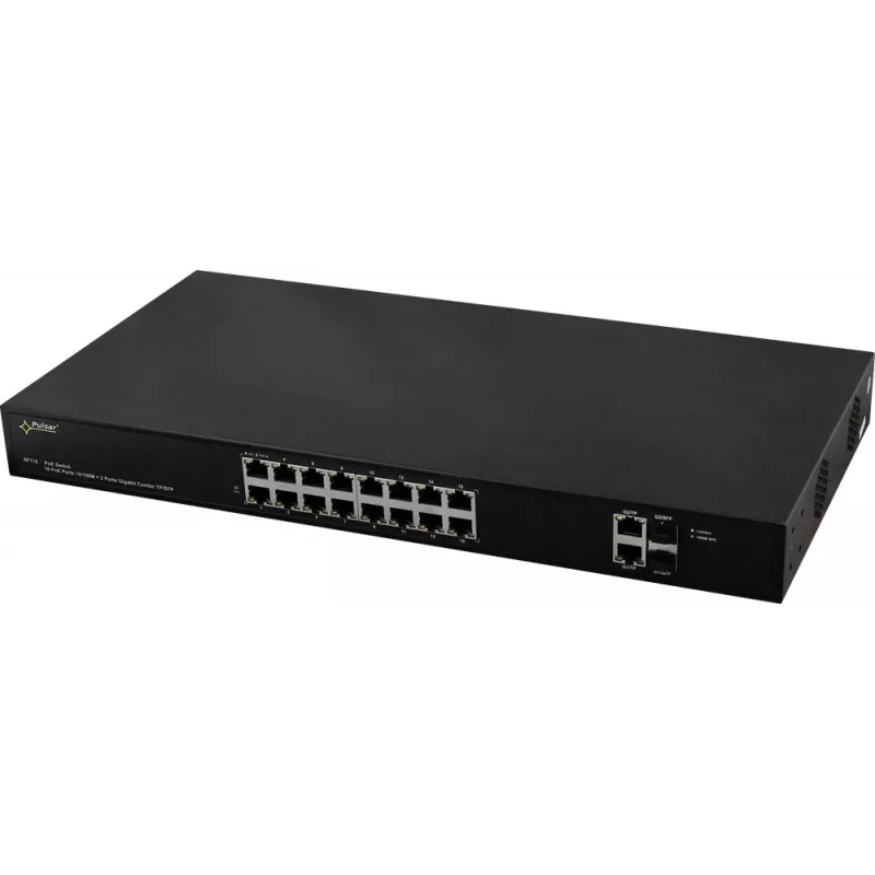 PULSAR SF116 switch di rete Managed Fast Ethernet (10/100) Power over Ethernet (PoE) 1U nero