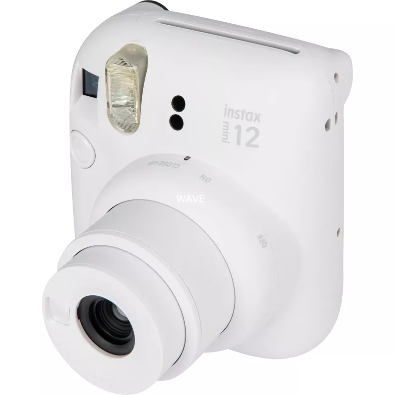 Fotocamera istantanea Fujifilm Instax Mini 12 bianca — stampe 86×54 mm, lunghezza focale 60 mm, batteria AA