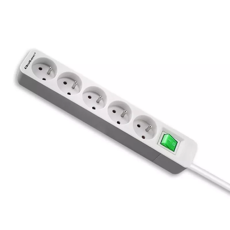 Qoltec 50290 ciabatta elettrica 1,8 m 5 prese AC per interni bianco