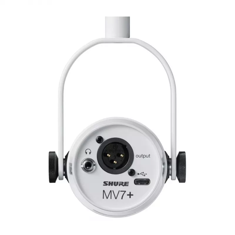 Shure MV7+-W - microfono da tavolo/voce con connessione XLR/USB-C, bianco