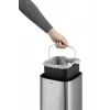 Cestino Durable NO TOUCH 6L rettangolare acciaio inox argento nero
