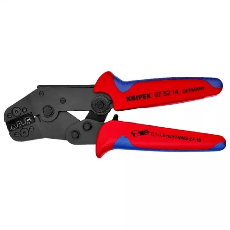 Pinza crimpatrice Knipex 97 52 14 per connettori non isolati, aperti da 0,10 a 1,5 mm²