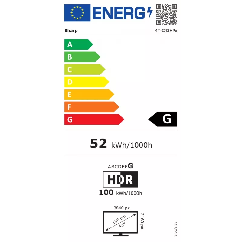 Sharp 43HP6265E TV Google UHD nero