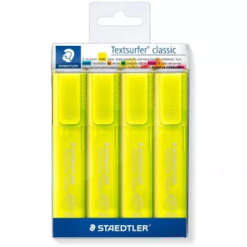 Pennarello Staedtler 364-1P WP4 punta a scalpello giallo 4 pz.