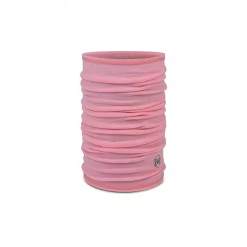 Bandana multifunzione per bambini Buff Merino Lightweight – tinta unita rosa rosa, copricapo in lana merino senza cuciture per bambini