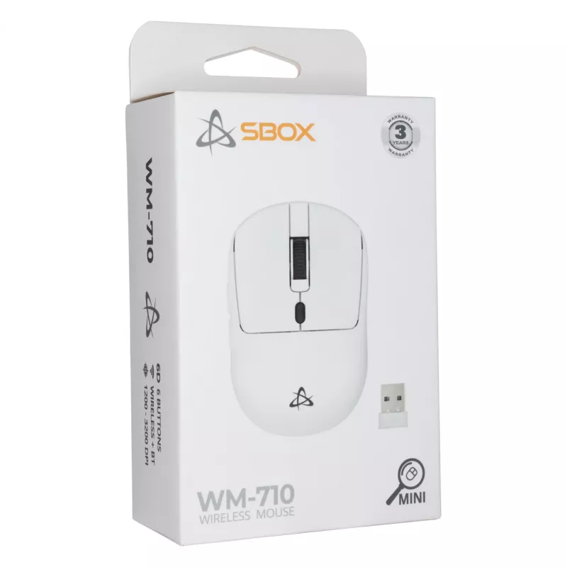 Mouse SBOX WM-710 bianco interfaccia wireless
