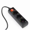 Gembird EG-PSU3-01 Prolunga di alimentazione 0,6 m 3 uscite AC per interni nero