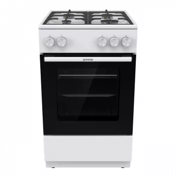 Cucina a gas freestanding con forno Gorenje GG5A10WFFM — piano cottura a 4 fuochi, forno da 70 l, superficie smaltata, bianca
