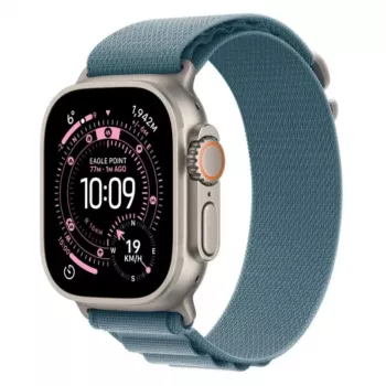 Smartwatch Apple Watch Ultra 3 GPS + Cellular 49 mm cassa Natural Titanium con Light Blue Alpine Loop (piccolo)