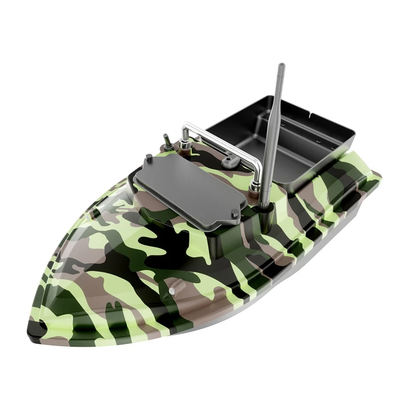 Barca esca Flytec V050 con batteria 12000mAh, camo verde — barca esca radiocomandata