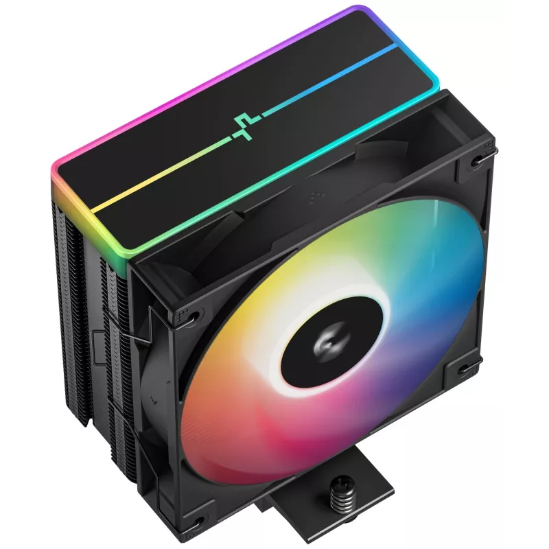 Ventola DeepCool AG400 BK ARGB V2 120 mm nero — ventola dissipatore CPU da 120 mm con cuscinetto idraulico, supporto multi-socket