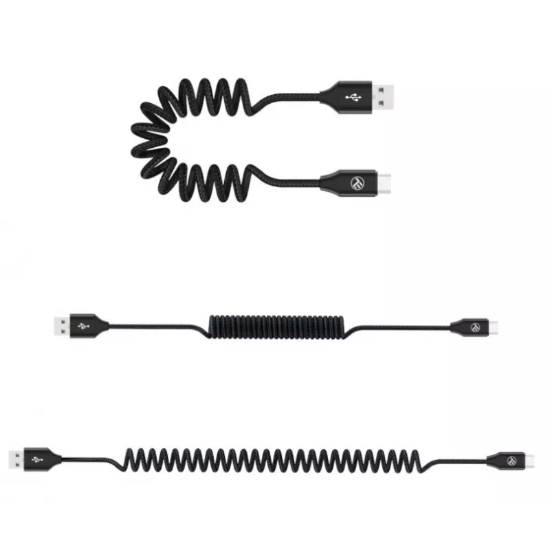 Cavo dati USB a USB-C Tellur Extendable 3A 1,8 m nero