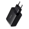 Baseus Caricabatterie rapido compatto, 3x USB, 17 W (Nero)