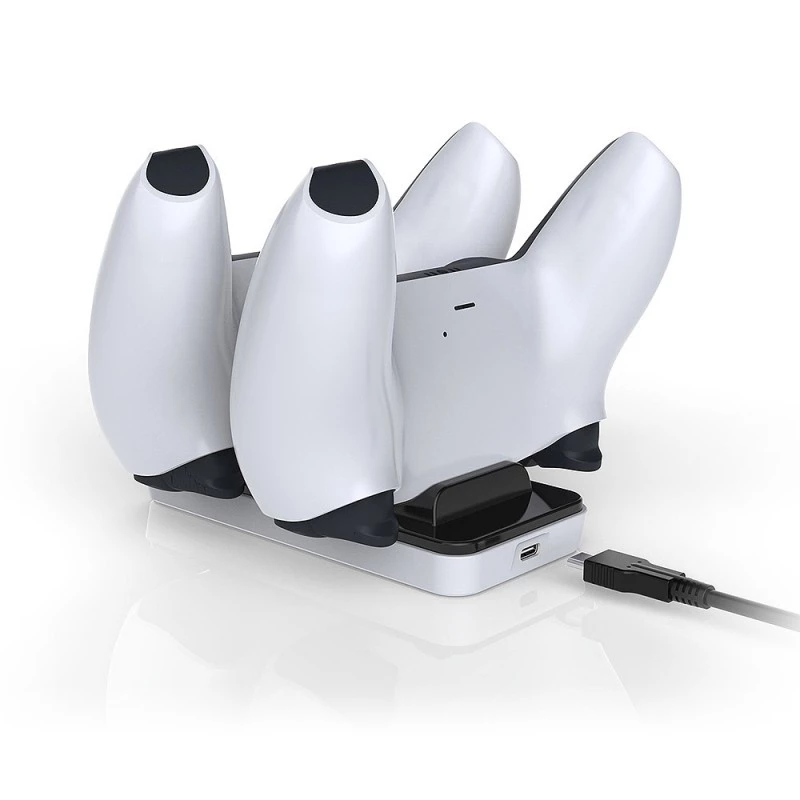 Stazione di ricarica SUBSONIC SA5608 per controller PlayStation 5 con due postazioni di ricarica rapida e indicatori LED