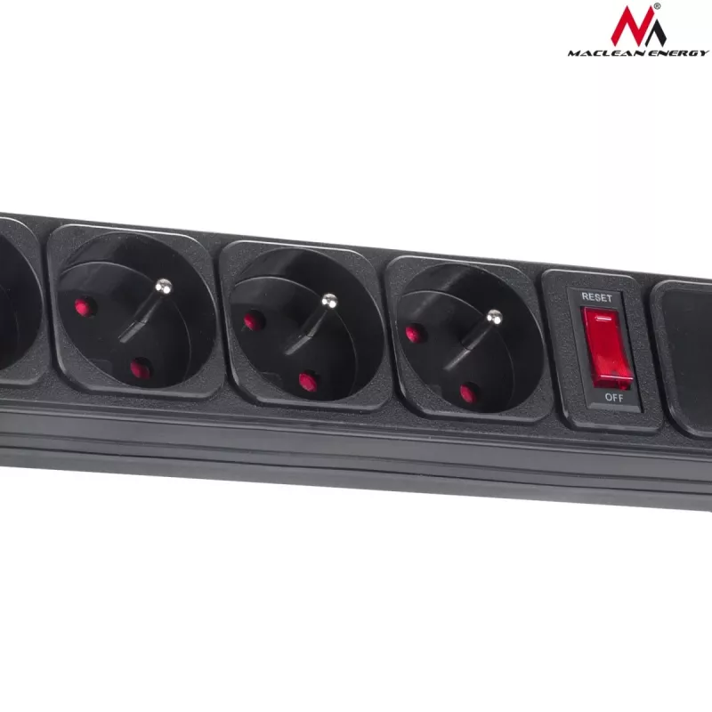 Prolunga elettrica Maclean MCE219 1,5 m 5 prese AC per interni nero