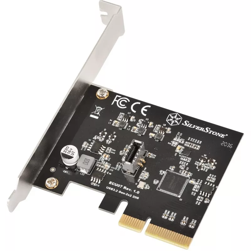SilverStone SST-ECU07 scheda adattatore PCIe 3.0 x4 USB 3.2 Gen 2x2, 1x USB-C interna, low profile