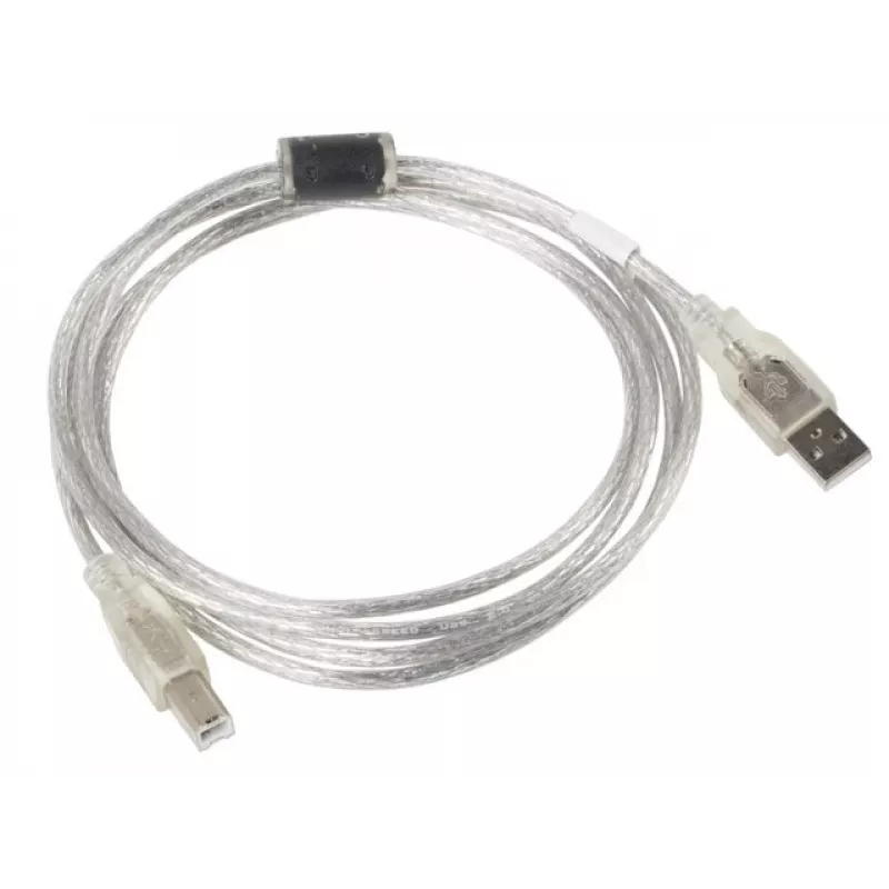 Cavo USB 2.0 LANBERG CA-USBA-12CC-0018-TR, USB A (connettore maschio) su USB B (connettore maschio), 1,8 m, trasparente
