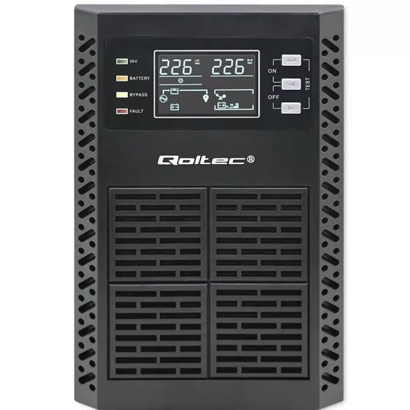 UPS Qoltec gruppo di continuità | 1kVA | 1000W | fattore di potenza 1,0 | LCD | EPO | USB | Online