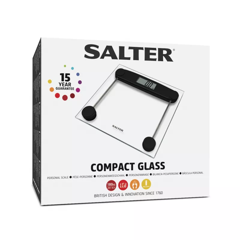 Bilancia da bagno Salter 9208 BK3R bilancia compatta in vetro elettronica