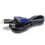 TRENDnet TK CU10 - cavo tastiera / video / mouse (KVM) - USB Type A, 4 pin, HD-15 (M) - HD-15 (M) - 3,1 m - nero (TK-CU10)