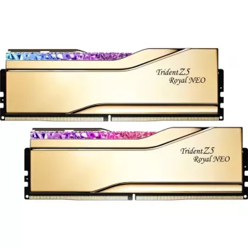 DIMM 32 GB DDR5-6400 (2x 16 GB) kit dual, memoria oro, F5-6400J3039G16GX2-TR5NG, Trident Z5 Royal Neo, AMD EXPO