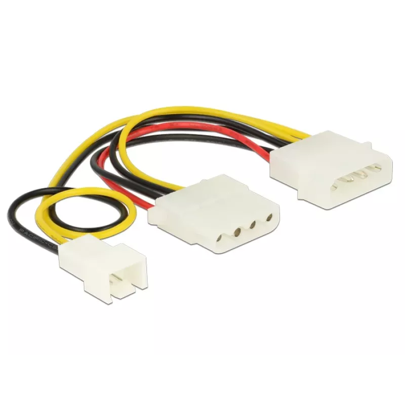 Cavo di alimentazione interno DeLOCK 83658 0,39 m 3 pin su 2 x Molex 4 pin