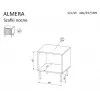Comodino Cama Meble ALMERA 50x42x44 cm, 2 pz., noce/cashmere, MDF e truciolare