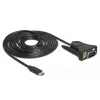 Delock 62964 Adattatore da USB-C a seriale DB9 RS-232, 1,8 m, nero