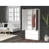 Armadio camera da letto Topeshop SS-90 BIEL LUSTRO 5 ripiani 2 ante bianco