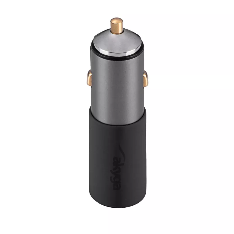 Akyga AK-CH-26 caricabatterie da auto GaN 12/24 V, 100 W, USB-C PD 3.0 + USB-A QC 3.0, grigio