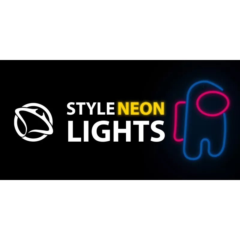 Lampada decorativa neon LED MANTA SNL27BLT Style Neon Lights ASTRONAUT, lampada LED da tavolo e parete pronta all'uso