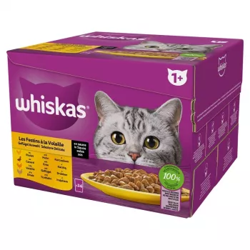 Cibo umido per gatti Whiskas Poultry Feast 24×85 g — gatti adulti, pollame (tacchino), 24 bustine
