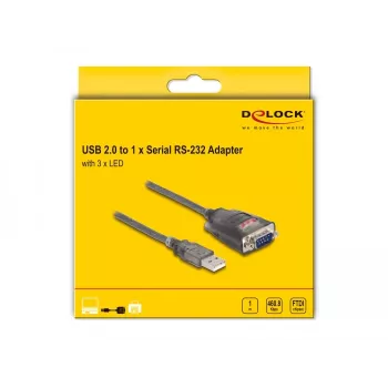 Adattatore cavo DeLOCK 61400 USB A RS-232 nero