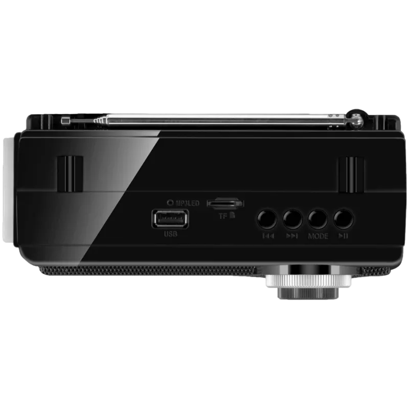 Altoparlante SVEN SRP-155, nero (3W, Bluetooth, FM/AM/SW, USB, microSD, torcia, batteria ricaricabile)