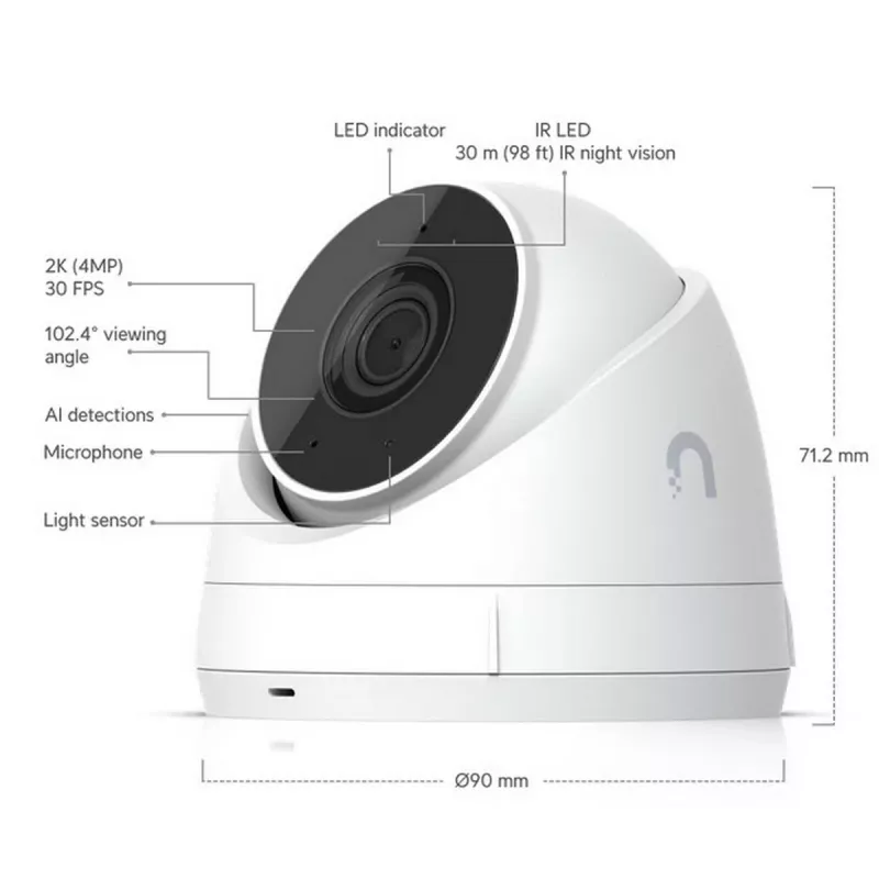 Kit videosorveglianza Ubiquiti UNVR-Instant con cavo