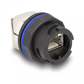 Delock 67047 Jack RJ45 Cat.6A da pannello con terminazione LSA, nero