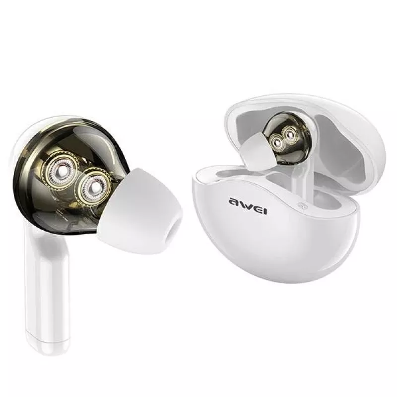 Auricolari Awei AWEI T12TWS Bluetooth sportivi bianchi