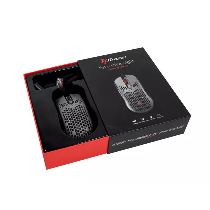 Mouse gaming Arozzi Favo destrorso USB Type-A ottico 16000 DPI