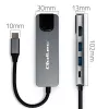 Hub USB-C QOLTEC 53795 5-in-1 con 100W PD, 2×USB-A, HDMI 4K, RJ45