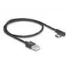 Cavo USB 2.0 DeLOCK Type-A maschio a USB Type-C maschio angolare 0,5 m nero
