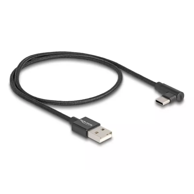 Cavo USB 2.0 DeLOCK Type-A maschio a USB Type-C maschio angolare 0,5 m nero